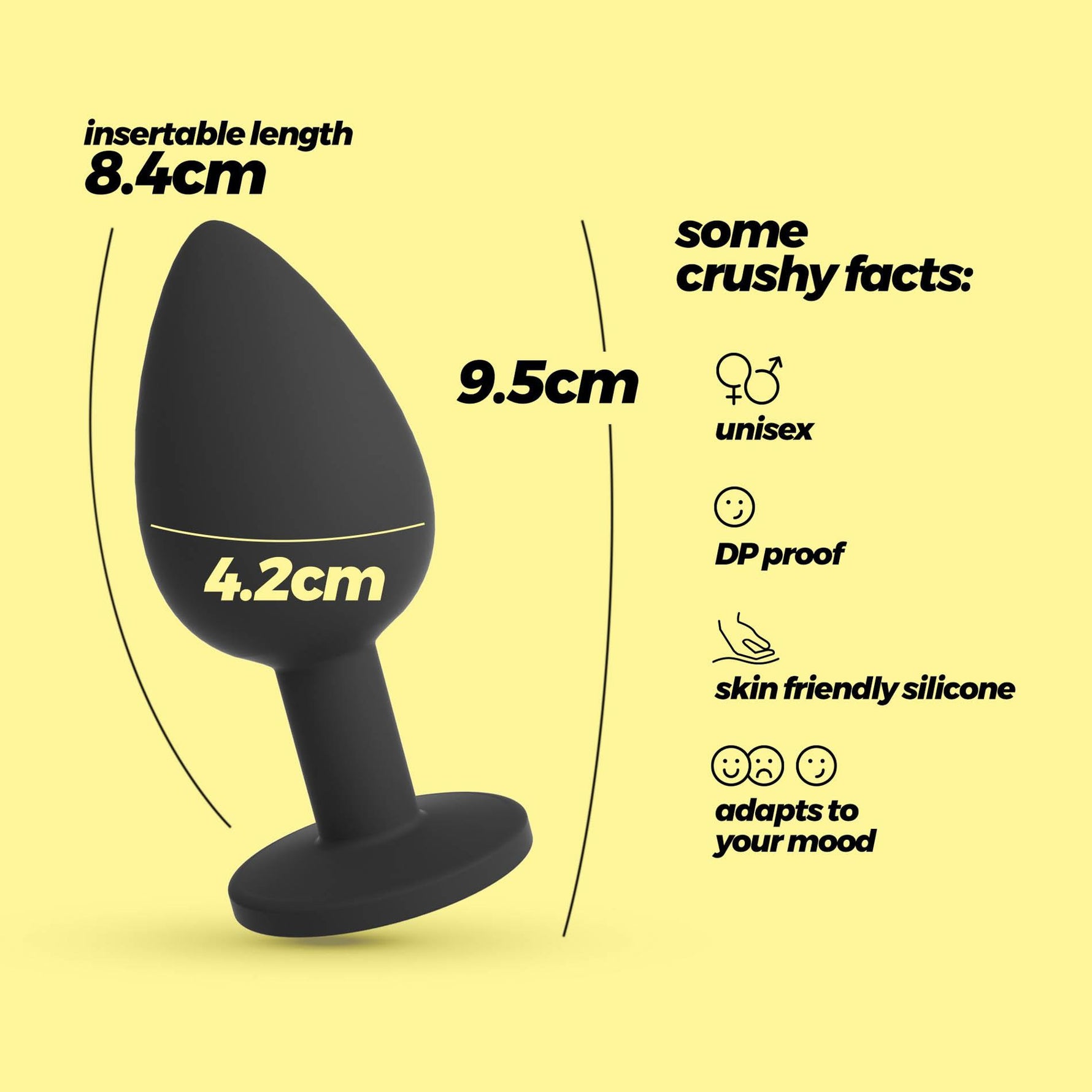 Plug anal mare Crushious Camileo cu 4 cristale interschimbabile 9,5 cm
