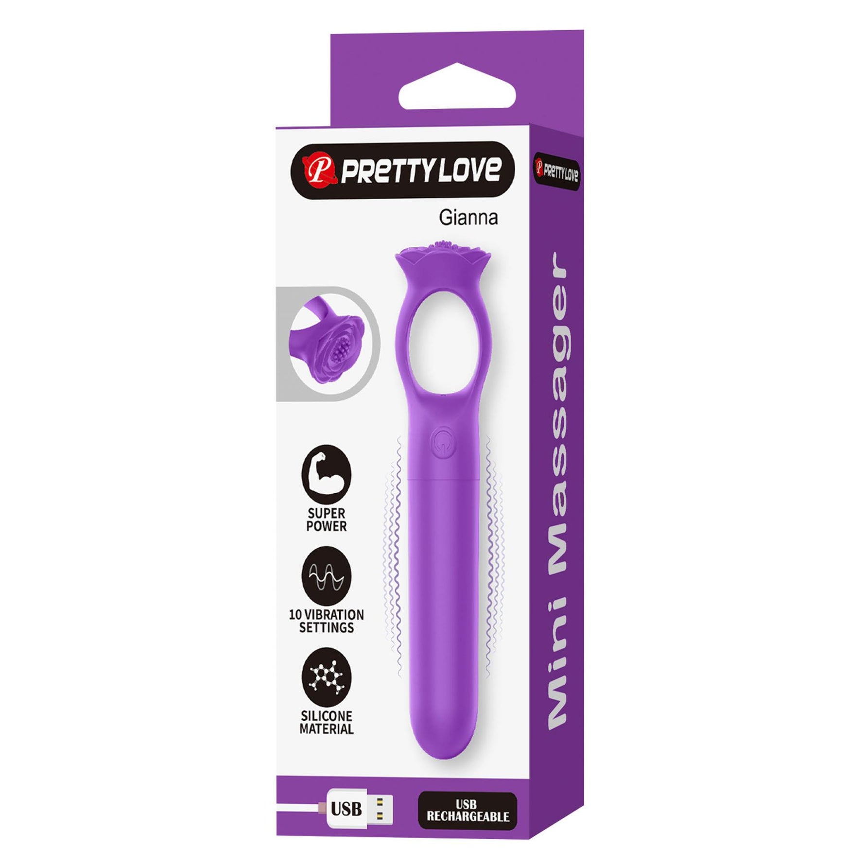 Stimulator Clitoridian Pretty Love Gianna Mini USB din Silicon