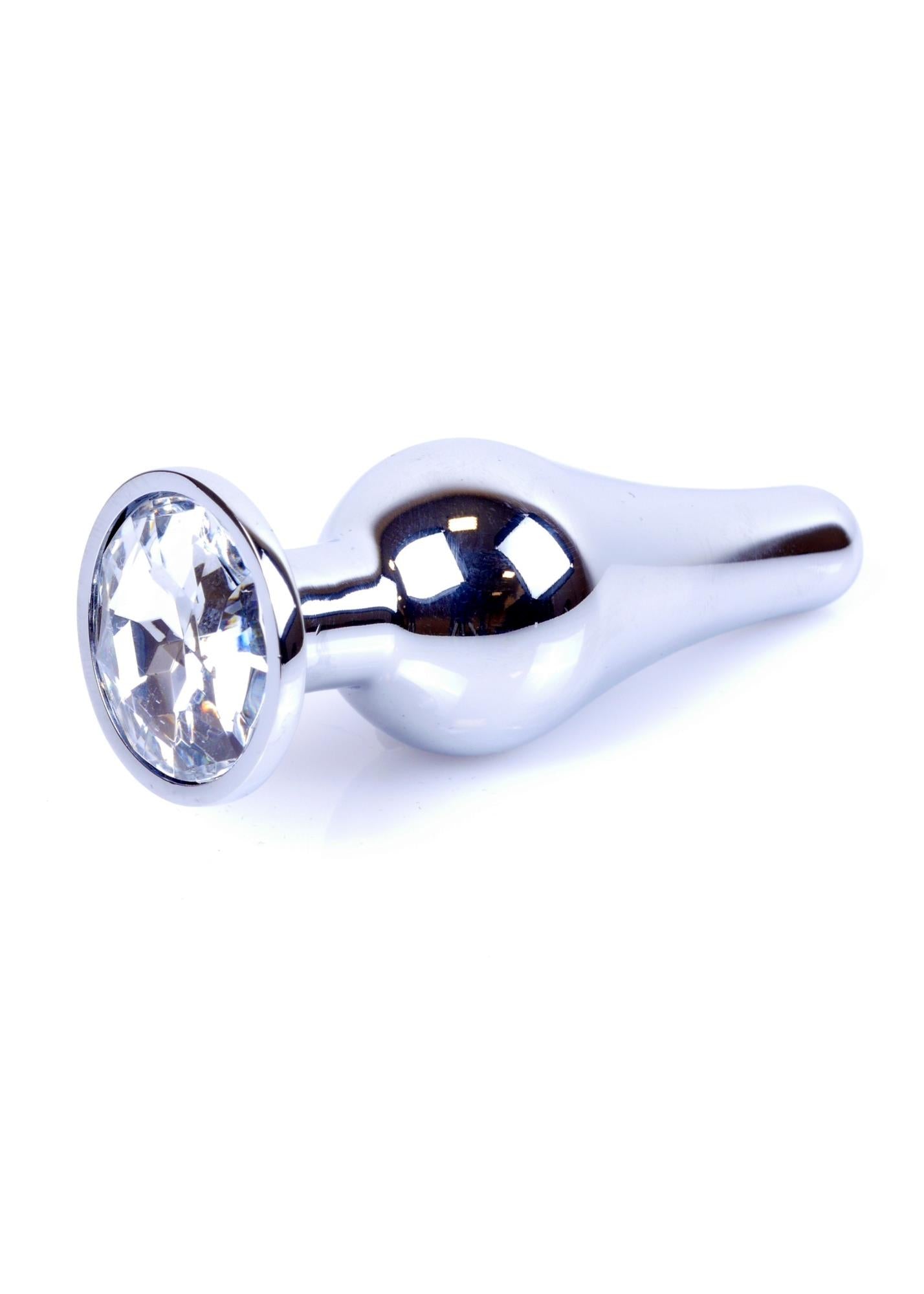 Plug anal din argint cu diamant MyLove Toys 9,5 cm