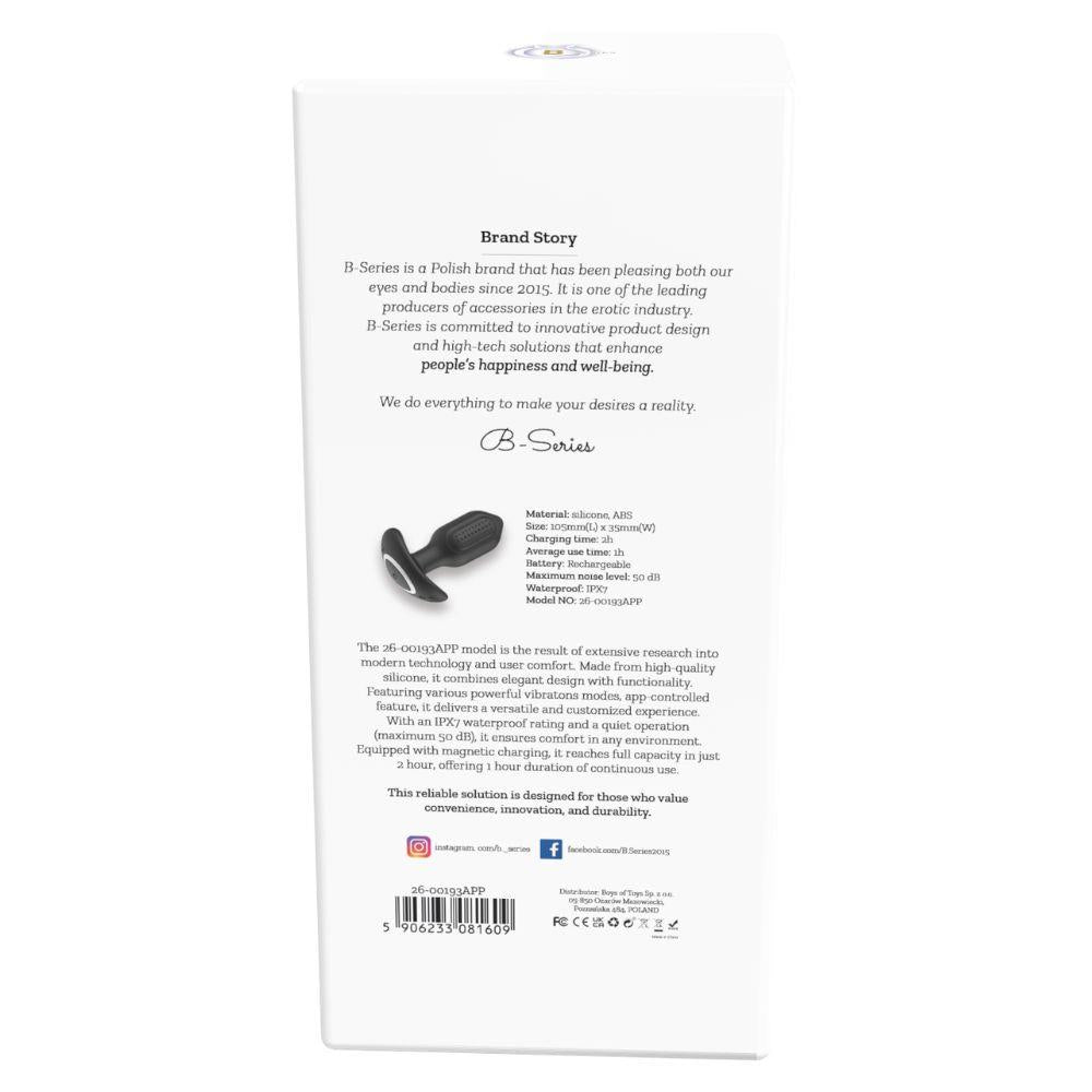 Dop anal vibrant Bliss APP din silicon cu USB