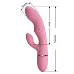 Vibrator Pretty Love Zach din silicon roz, cu patru laturi, în formă de iepuraș