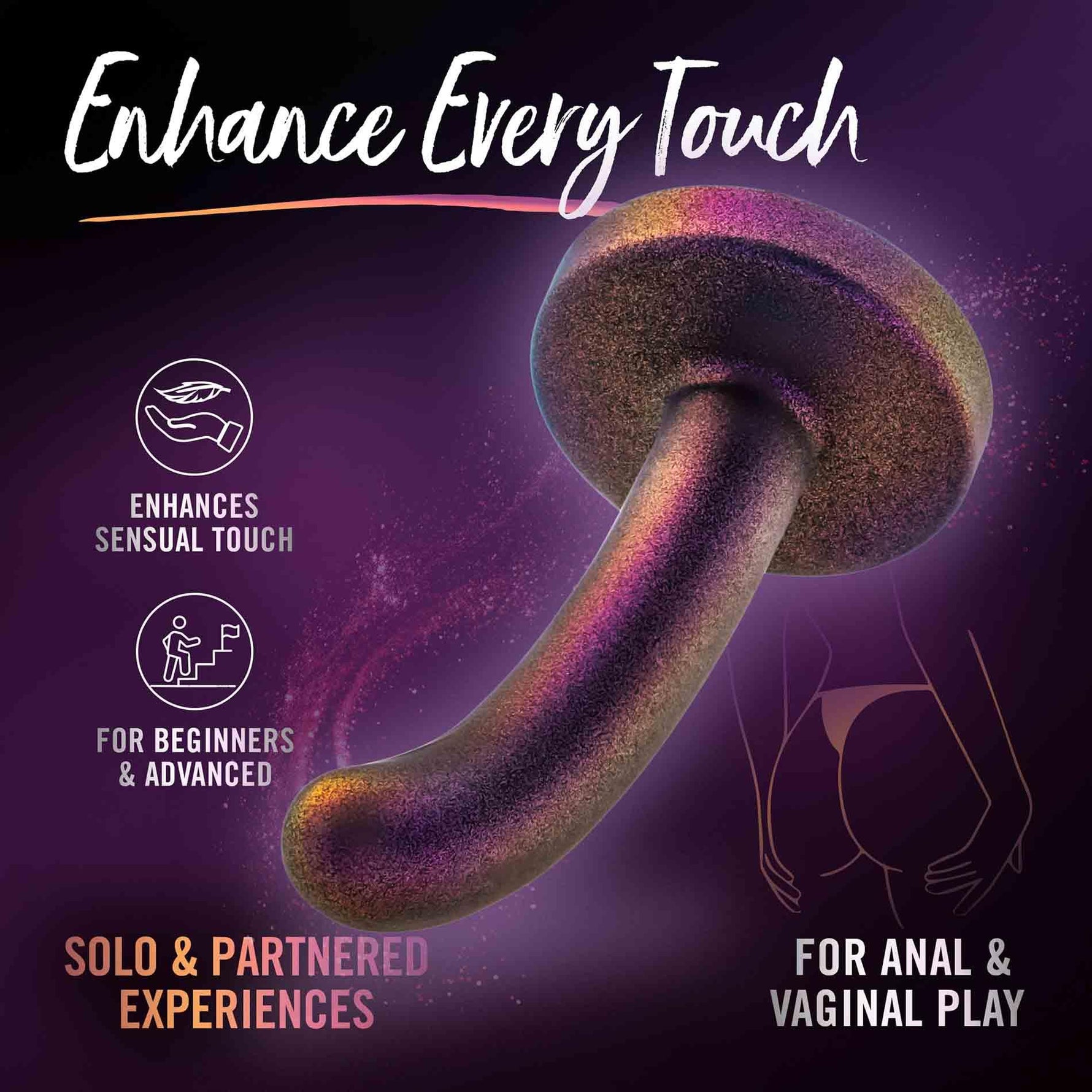 Dildo Temptasia Surrender Peg pentru începători din silicon, violet, 12 cm