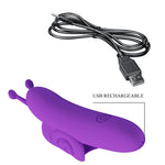 Vibrator deget Pretty Love Snail USB din silicon, 10 funcții