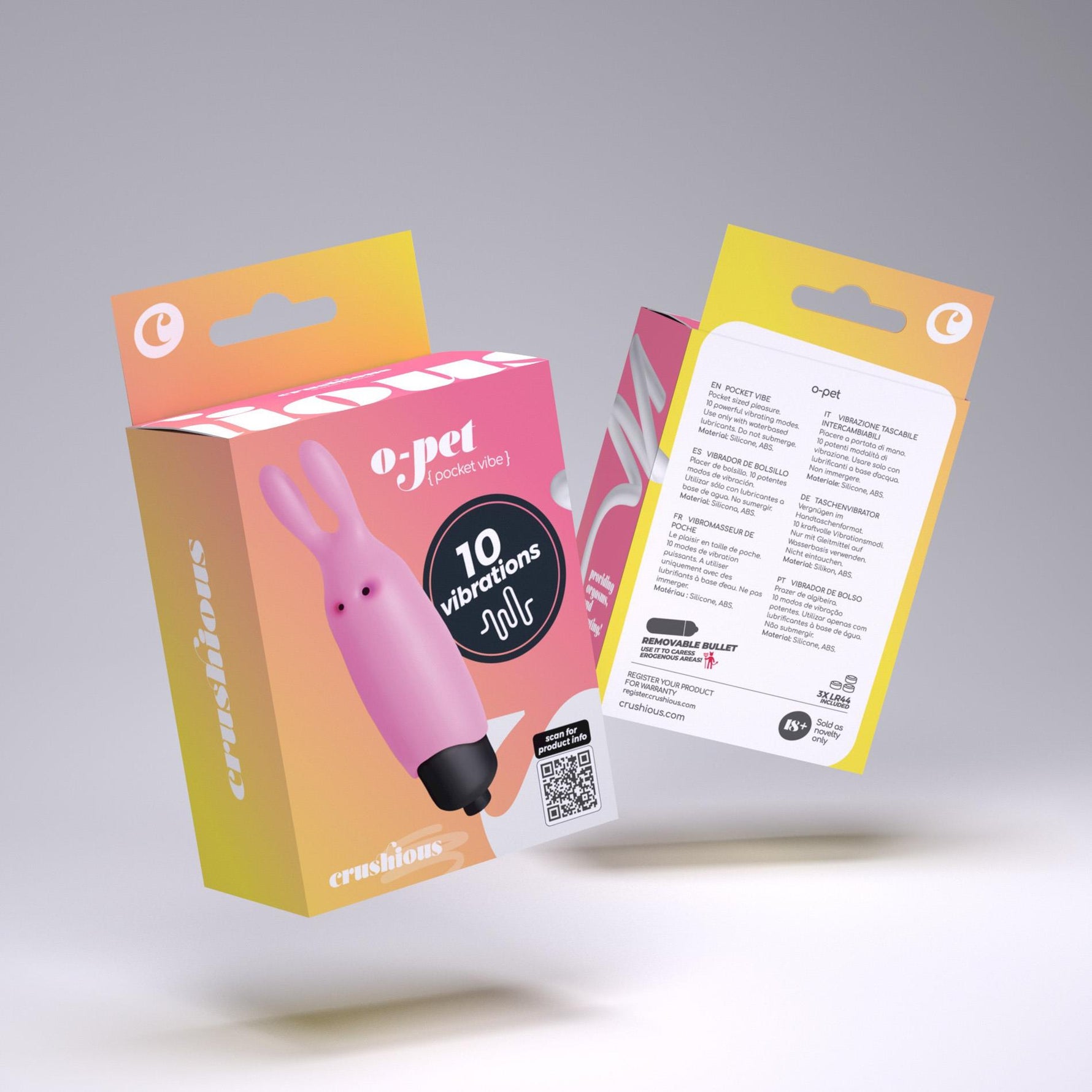 Vibrator Crushious OPet Bunny roz cu 10 moduri
