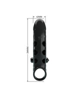 Extensor vibrant pentru penis Romance, negru, realist