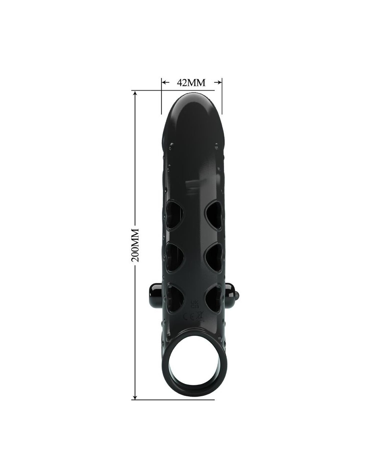 Extensor vibrant pentru penis Romance, negru, realist