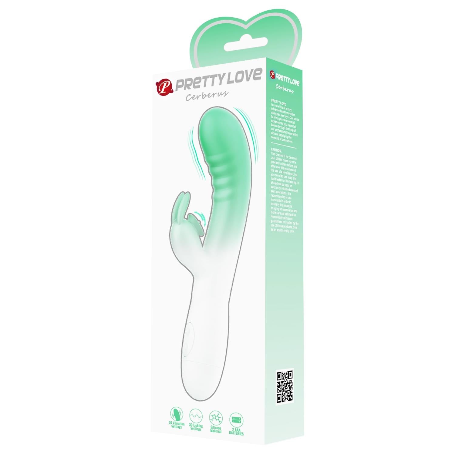 Vibrator USB Pretty Love Cerberus din silicon, cu formă de iepuraș, 30 de funcții