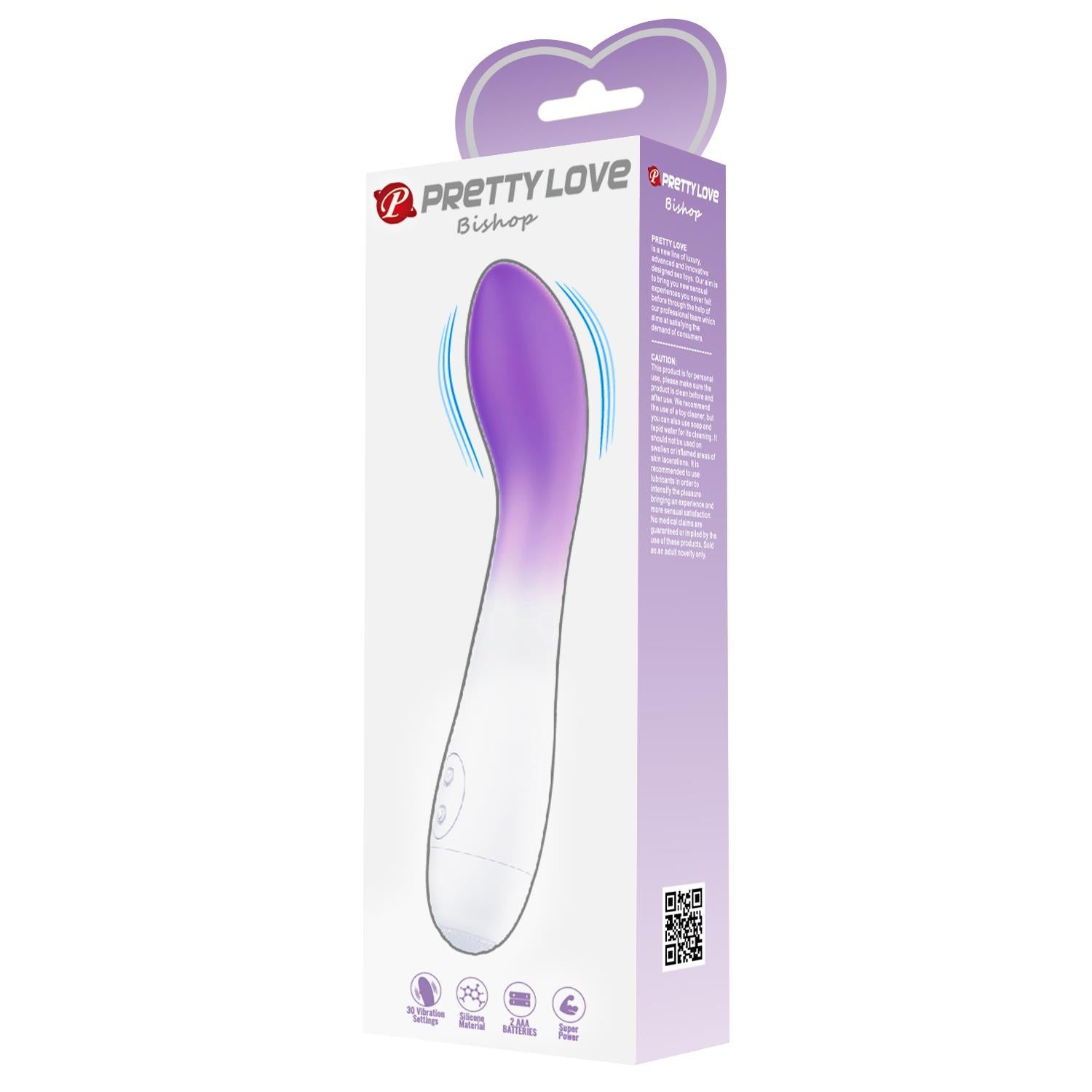 Vibrator Pretty Love Bishop din silicon pentru punctul G, 30 de moduri de vibrație