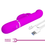 Vibrator Pretty Love iepuraș din silicon violet cu 7 funcții
