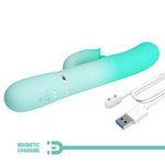 Vibrator Pretty Love Gigi din silicon cu formă de iepuraș, 7 impulsuri, 7 linguri, USB
