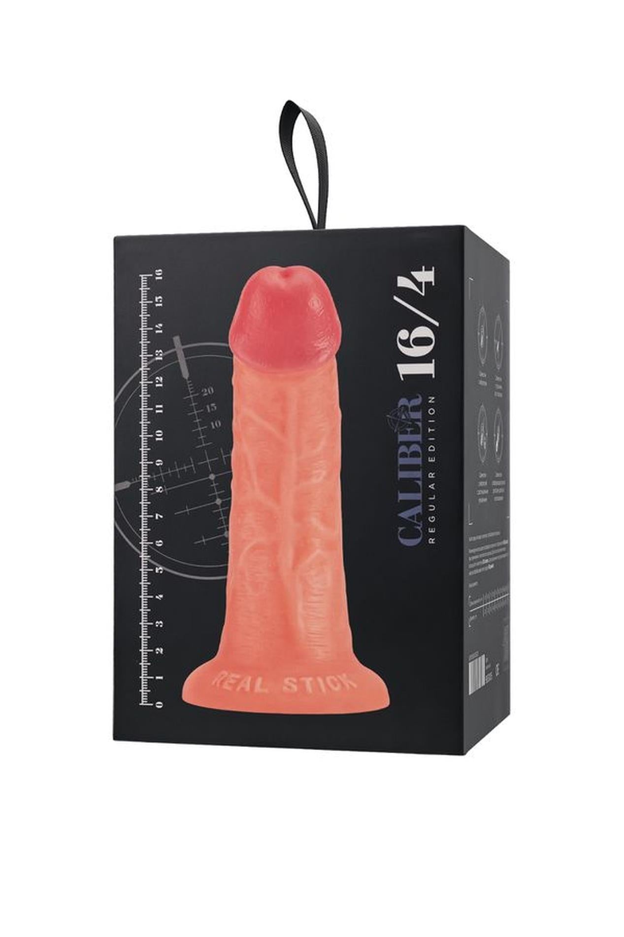 Dildo realist Caliber cu ventuză, culoarea pielii, 16 cm