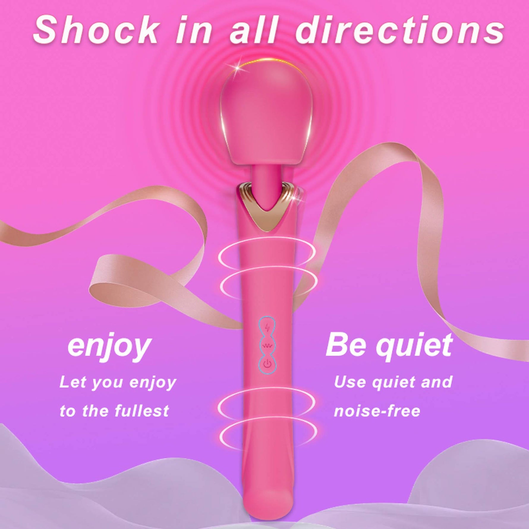 Aparat de masaj vibrant Perfect Wand, silicon roz, USB