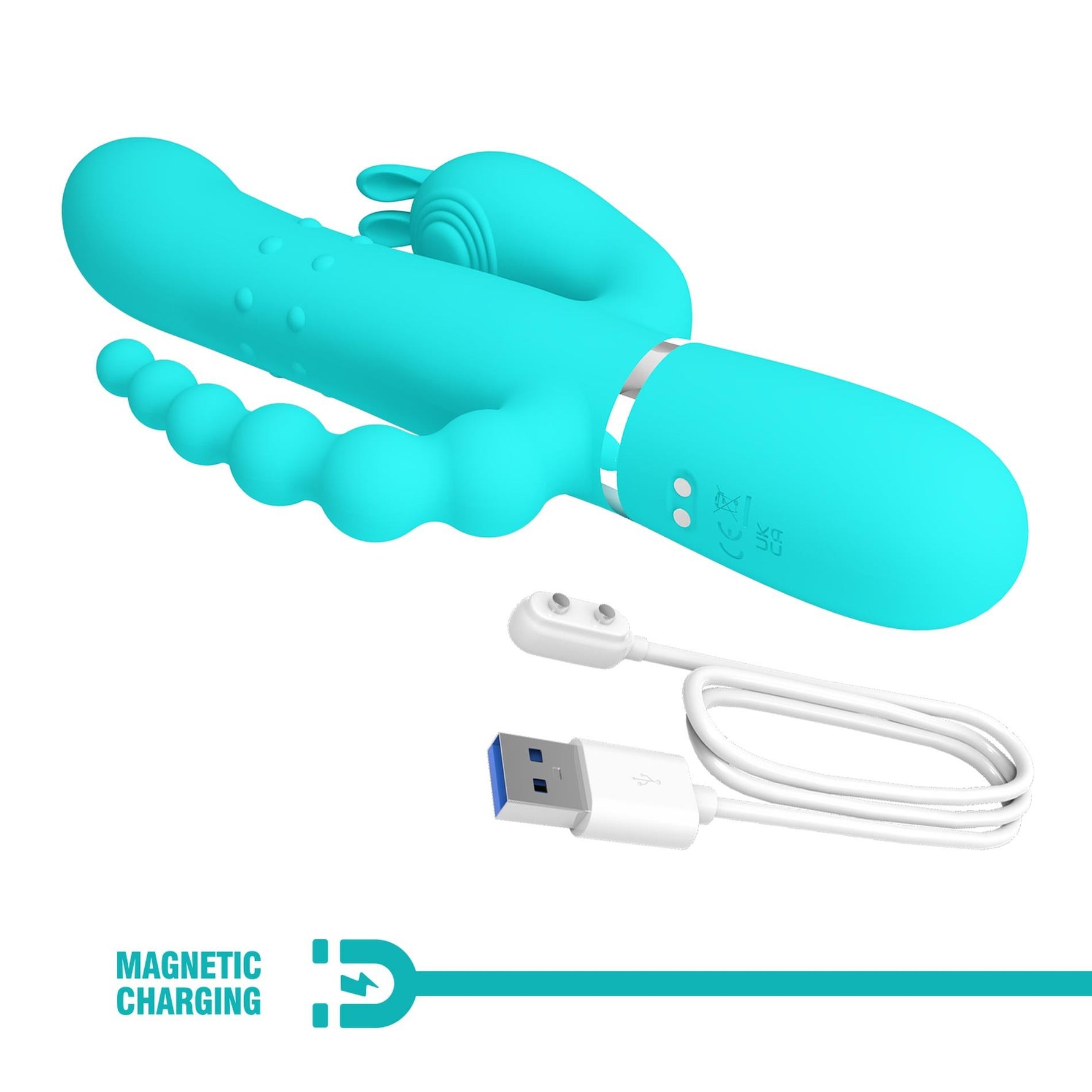 Vibrator cu triplă stimulare Pretty Love Twinkled Tenderness în formă de iepuraș