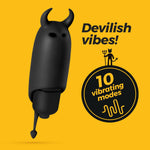 Vibrator mini Crushious O Pet Devil Negru 10 moduri 9-2 cm