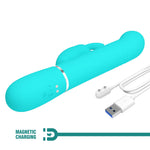 Vibrator Pretty Love Coale Twinkled Bunny cu 7 funcții de vibrație