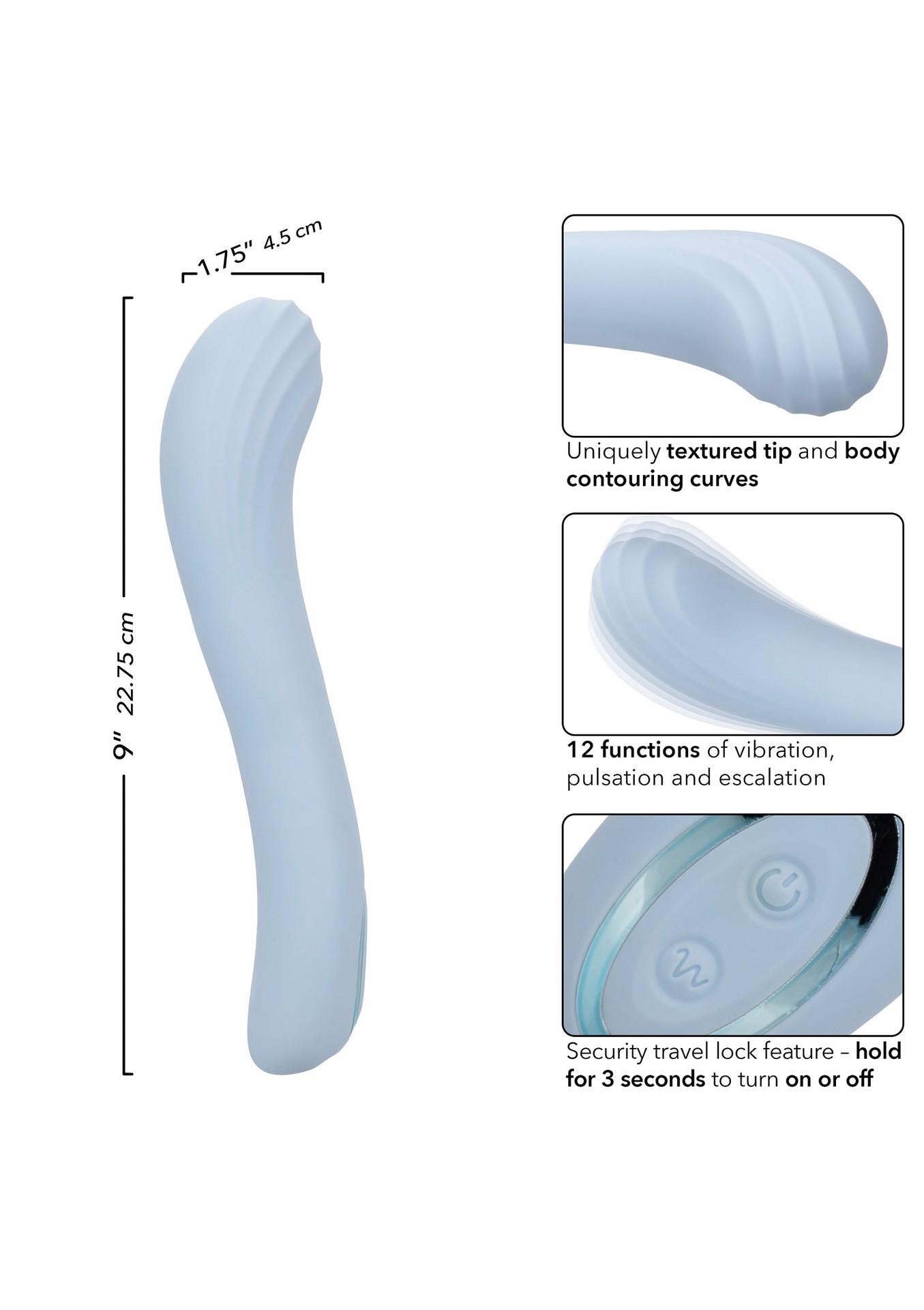 Vibrator Calexotics Azure Collection din silicon pentru punctul G, albastru