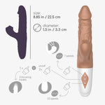 Vibrator realist cu glisare USB Crushious El Matador 22,5 cm