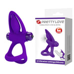 Inel vibrant din silicon Pretty Love cu 10 funcții