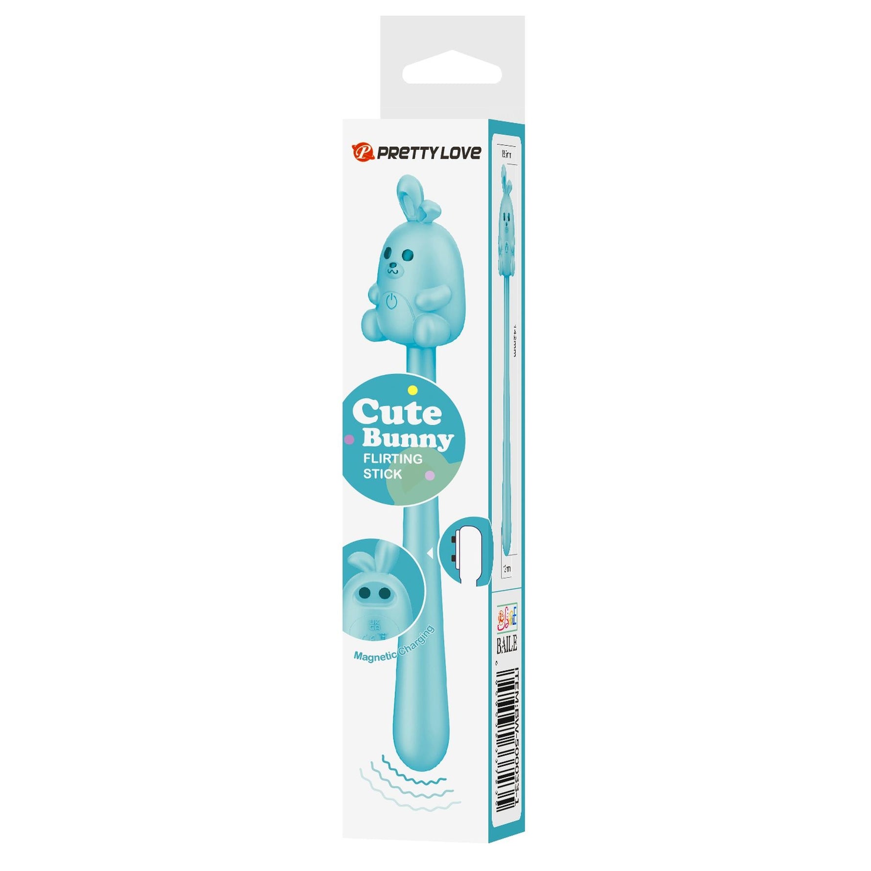Stimulator clitoridian din silicon cu 7 vibrații, cu design drăguț și iepuraș Pretty Love, USB