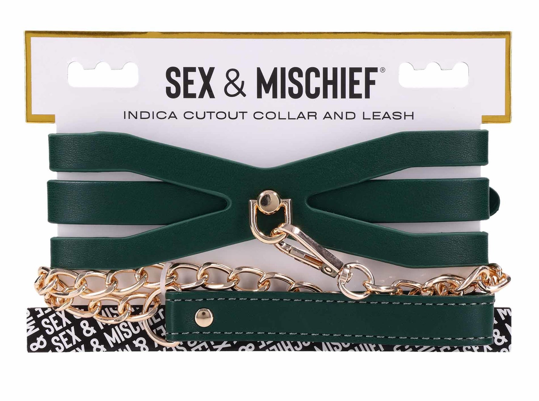 Zgarda Indica Emerald Cutout cu lesă Sportsheets