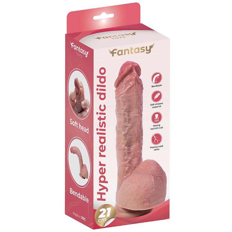 Dildo flexibil din silicon hiperrealist, 21 cm