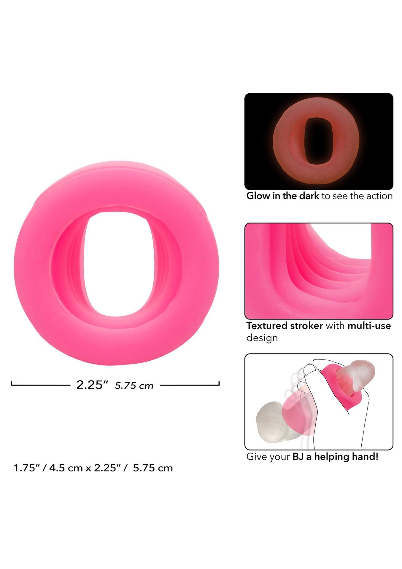 Inel pentru penis din silicon Calexotics Slop Top Filthy Luv, roz