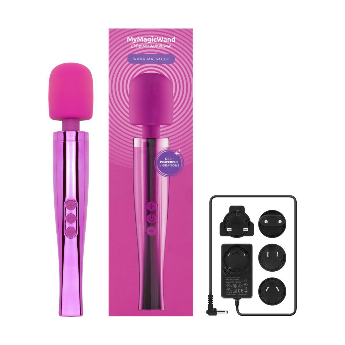 Baghetă de masaj MyMagicWand din silicon roz, impermeabilă