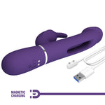 Vibrator Pretty Love Kampas cu model iepuraș violet, cu 7 funcții