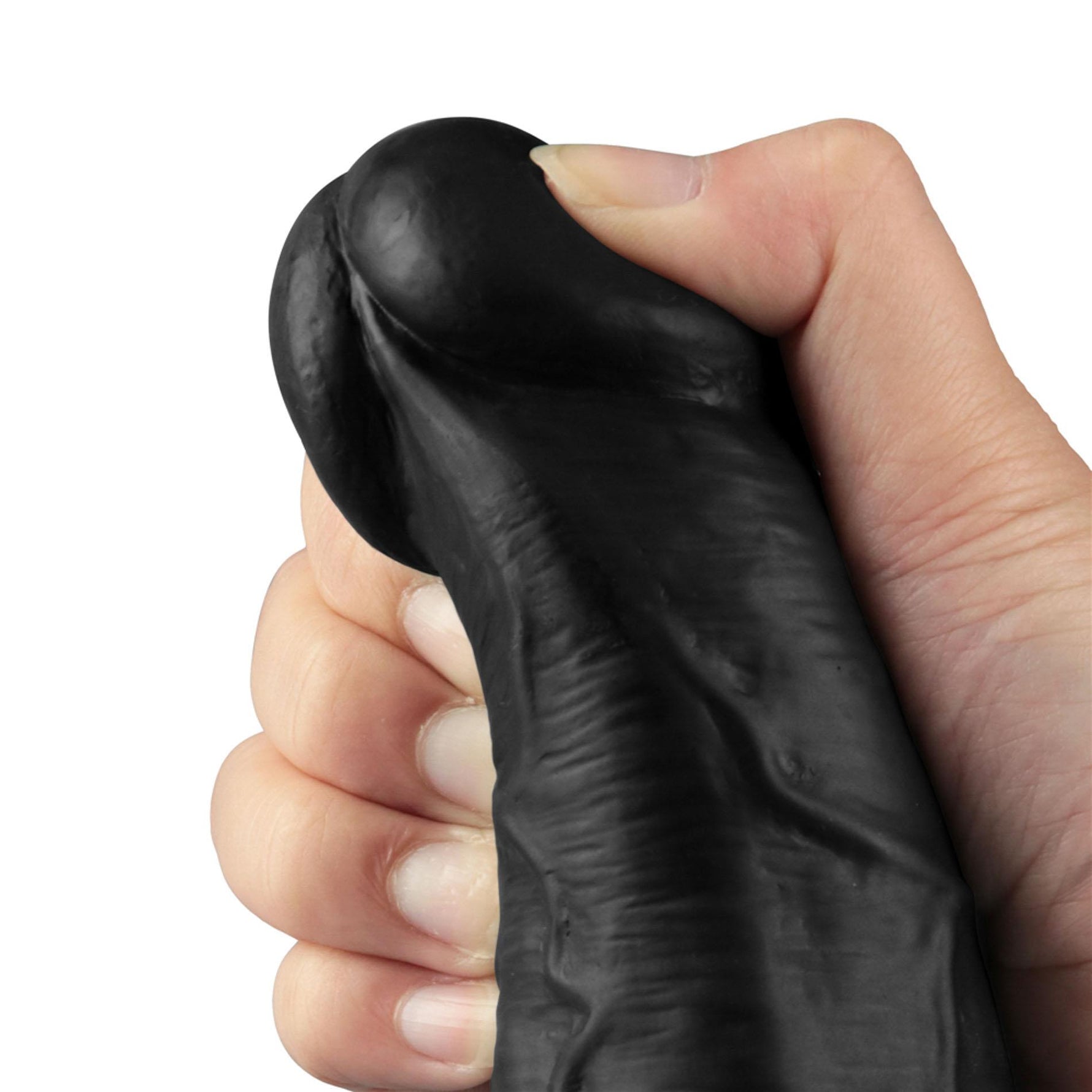 Dildo vibrant realist Lovetoy TPE negru 27cm reîncărcabil