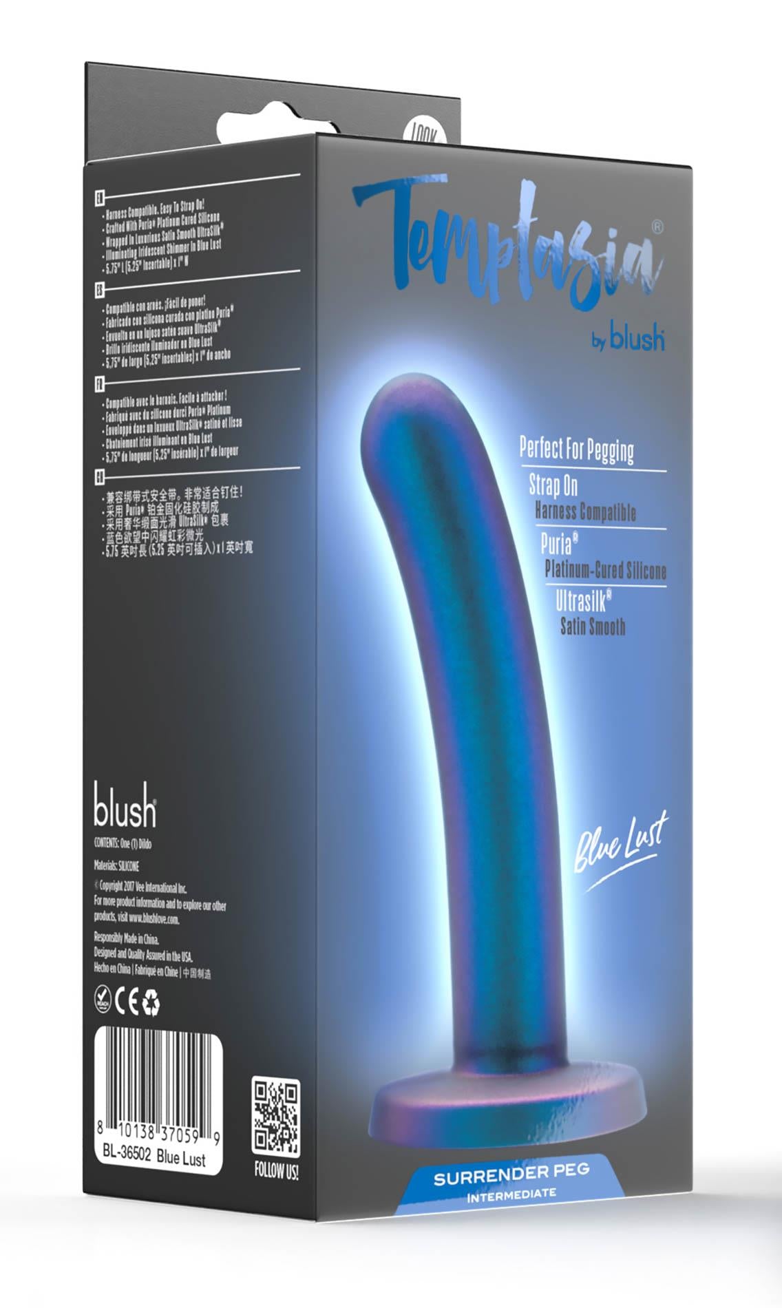Dildo realist Temptasia Surrender albastru 14 cm
