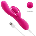 Vibrator USB Lovetoy LAllure Swirl din silicon, în formă de iepuraș, 20 cm