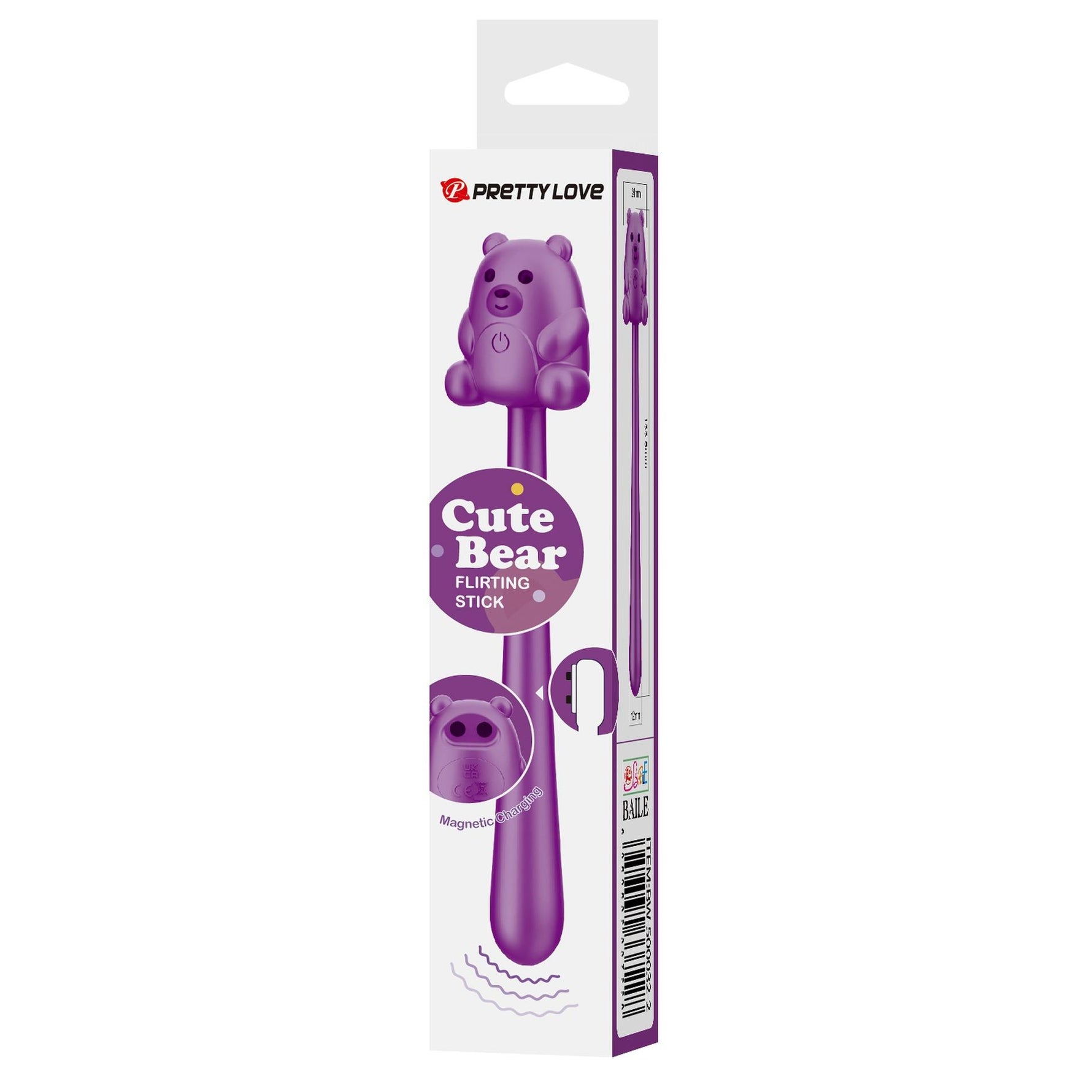 Stimulator clitoridian din silicon Pretty Love Cute Bear, cu 7 vibrații, USB