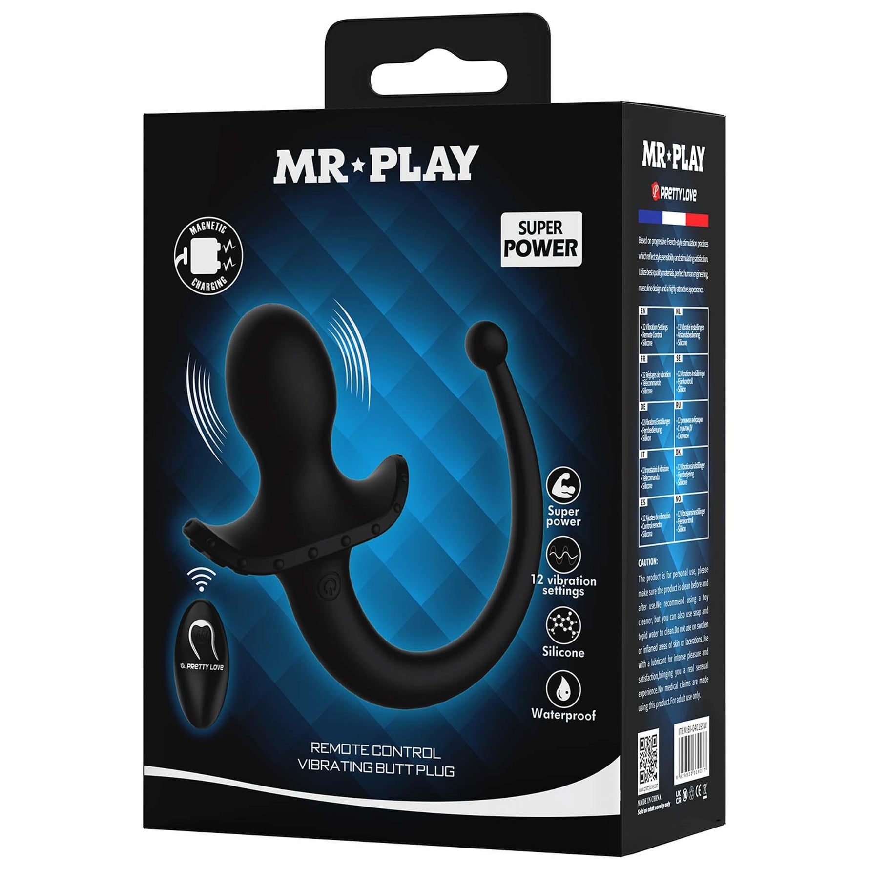 Dop anal vibrant din silicon cu telecomandă Mr. Play și coadă
