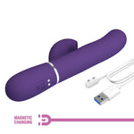 Vibrator Pretty Love din silicon cu formă de iepuraș, 14 funcții, USB