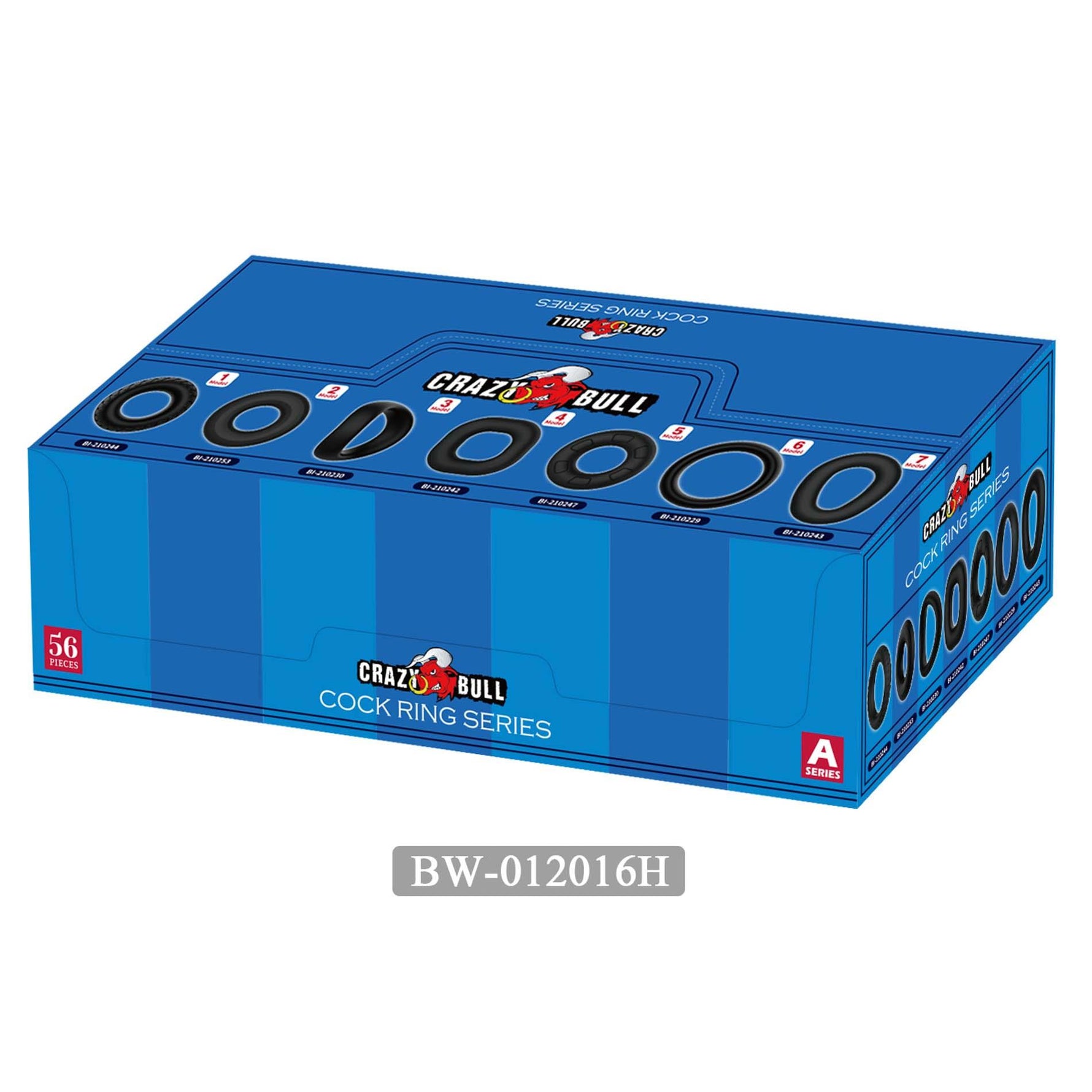 Set de 56 de inele pentru penis Crazy Bull din silicon
