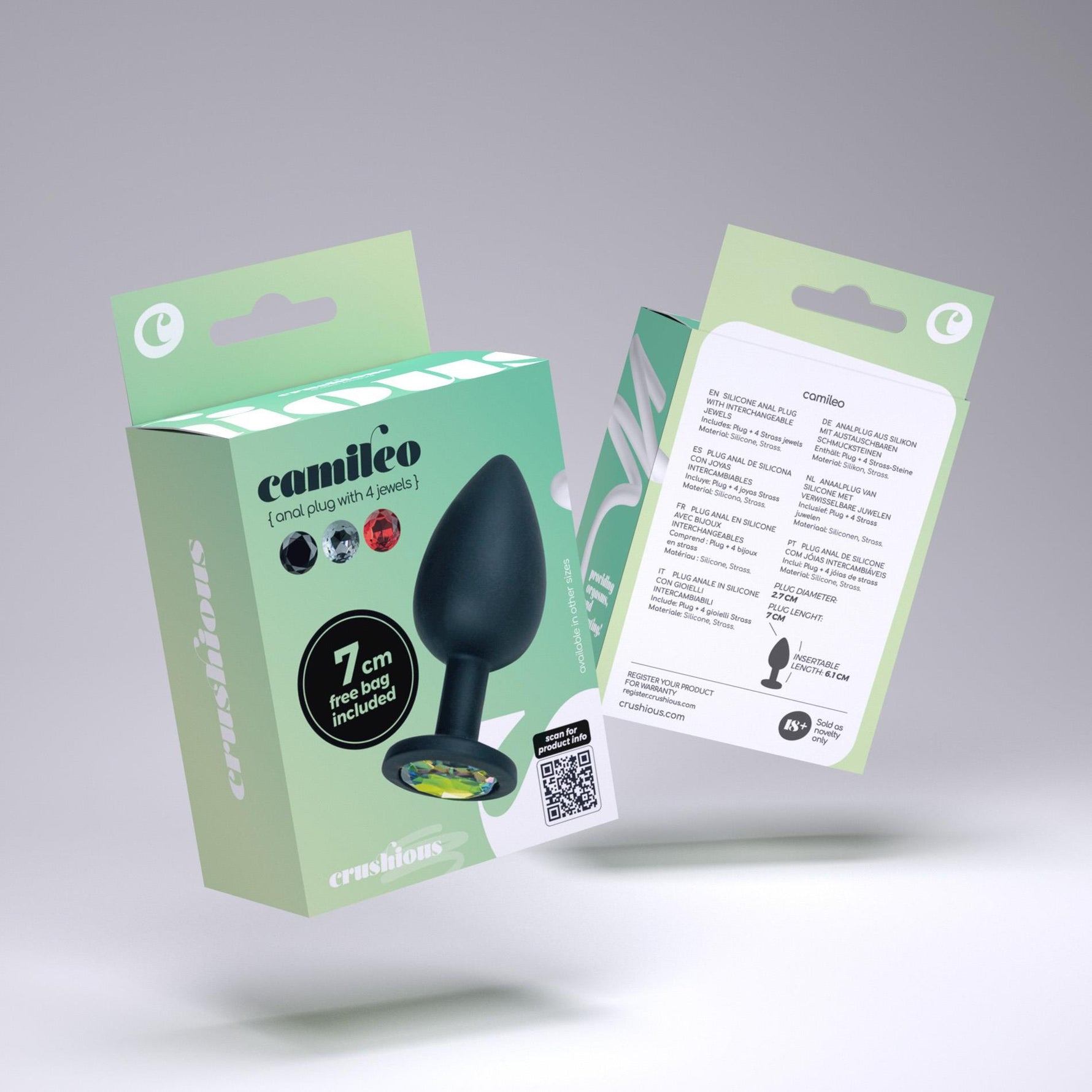 Crushious Camileo – Plug anal mic cu 4 pietre interschimbabile