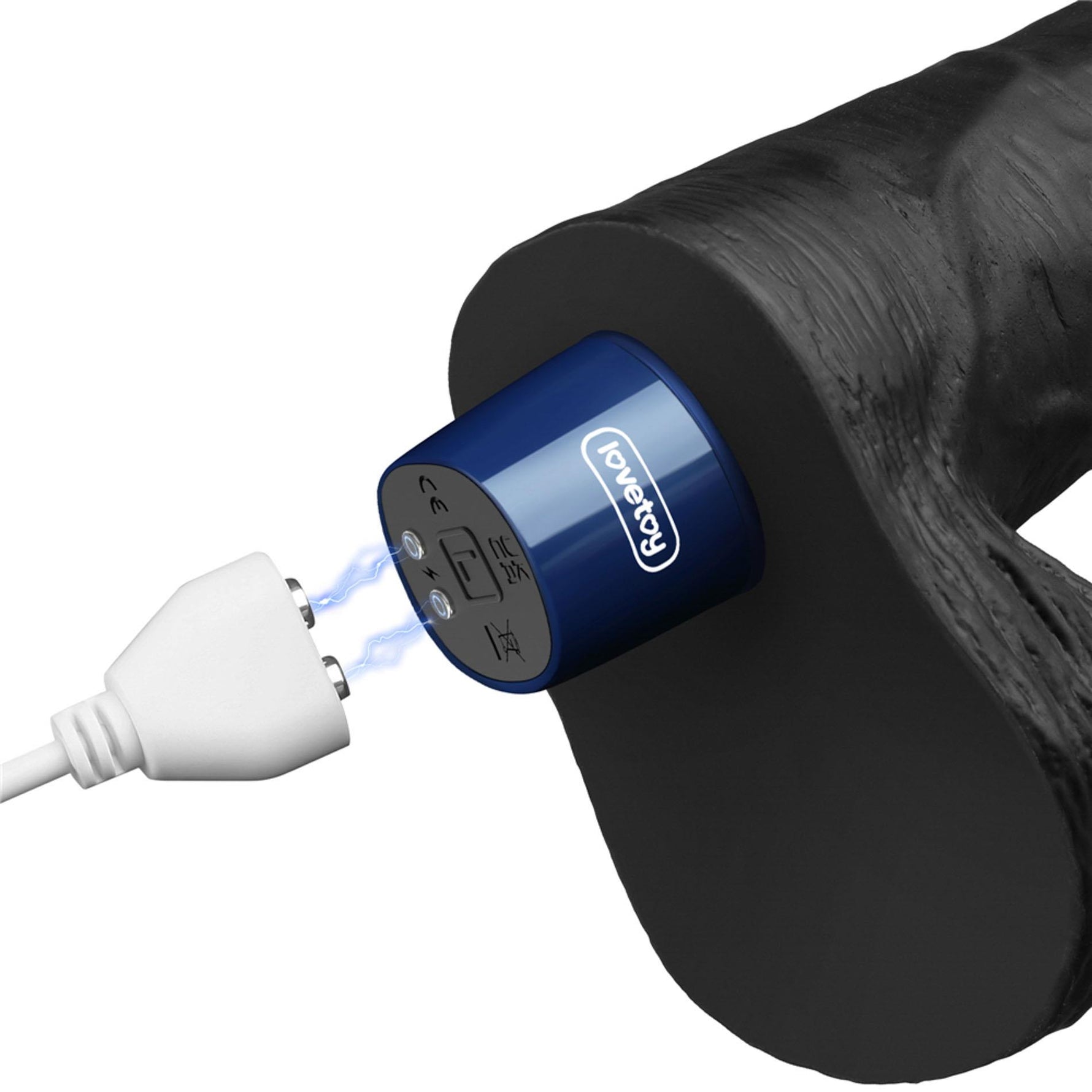 Dildo vibrant realist Lovetoy Real Softee, negru, USB, 23 cm