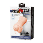 Masturbator vaginal Crazy Bull cu vibrații, alimentat cu baterii AAA
