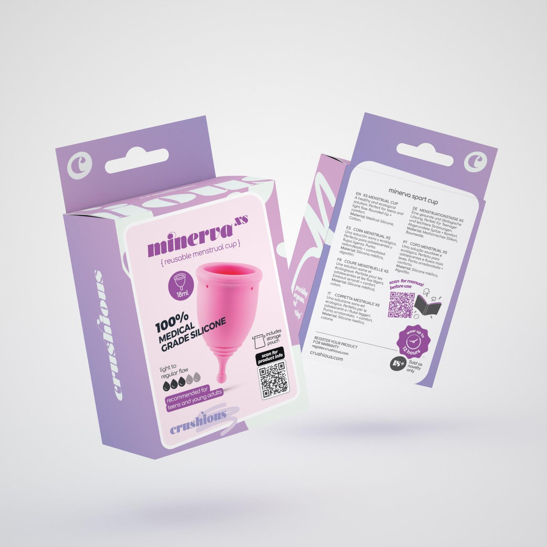 Cupă menstruală Crushious Minerva XS 5,5 cm cu husă
