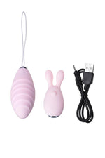 JOS VITA Ou vibrant pentru deget cu capac, roz pudrat, silicon 8,5 cm