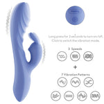Vibrator USB Lovetoy Swirl din silicon, formă de iepuraș, 20,5 cm