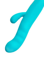 Vibrator rotativ tip iepuraș JOS MERRY SWI silicon albastru 20,7 cm USB