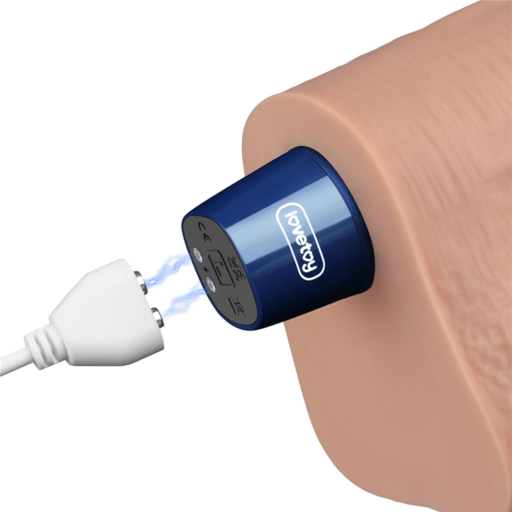 Dildo vibrant realist Lovetoy Softee TPE, culoarea pielii, USB, 26,5 cm