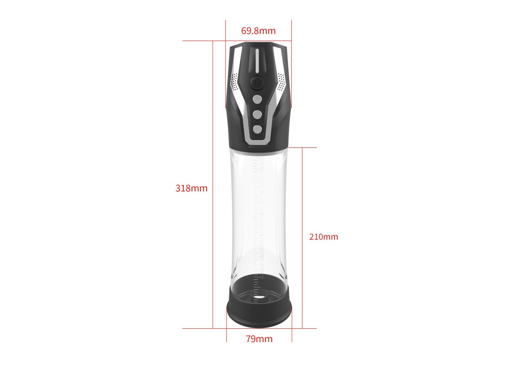 Pompă automată PASSION PUMP, impermeabilă, reîncărcabilă, acționată vocal, 32 cm