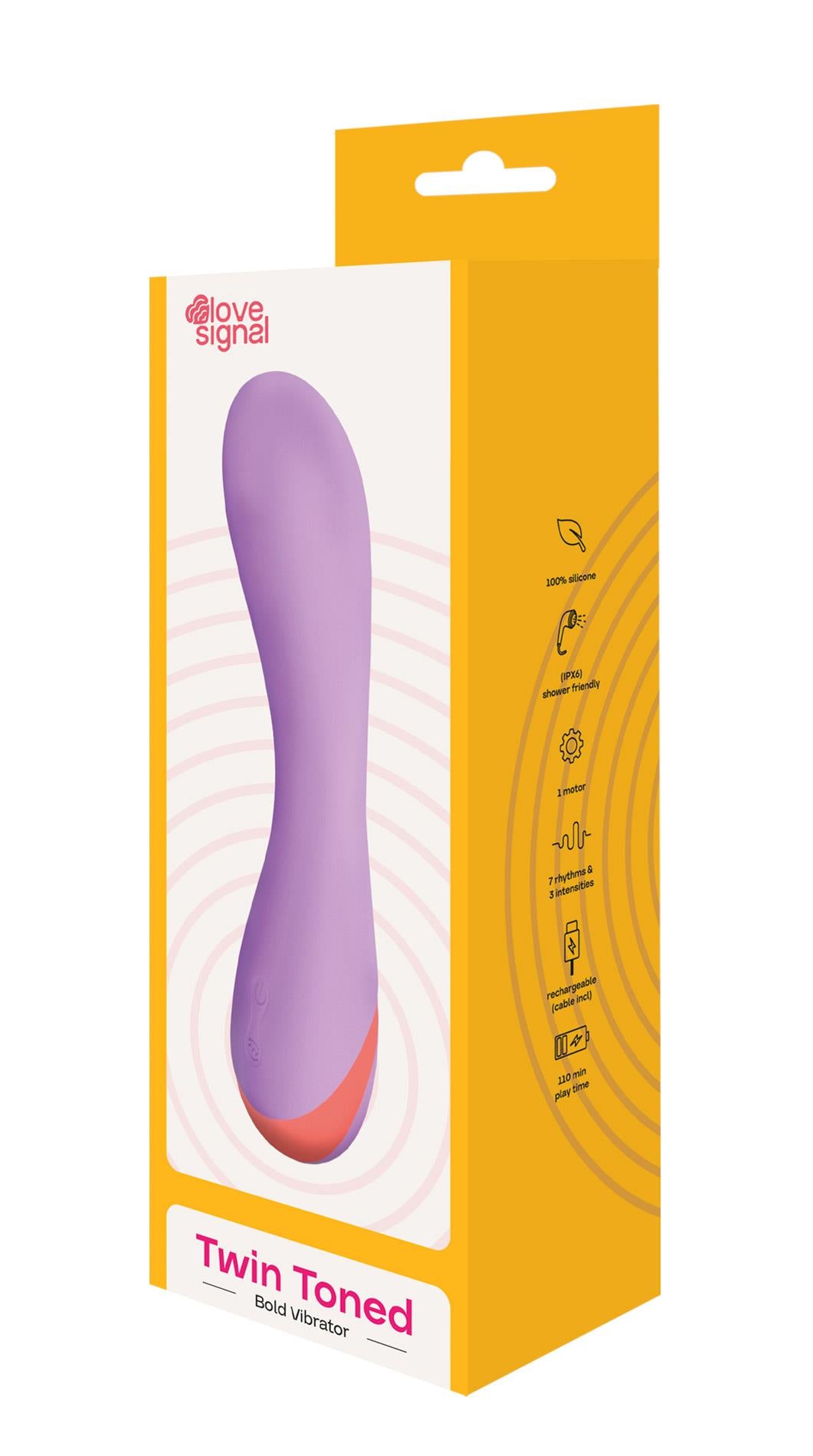Vibrator USB din silicon cu două tonuri Dream Toys 19 cm