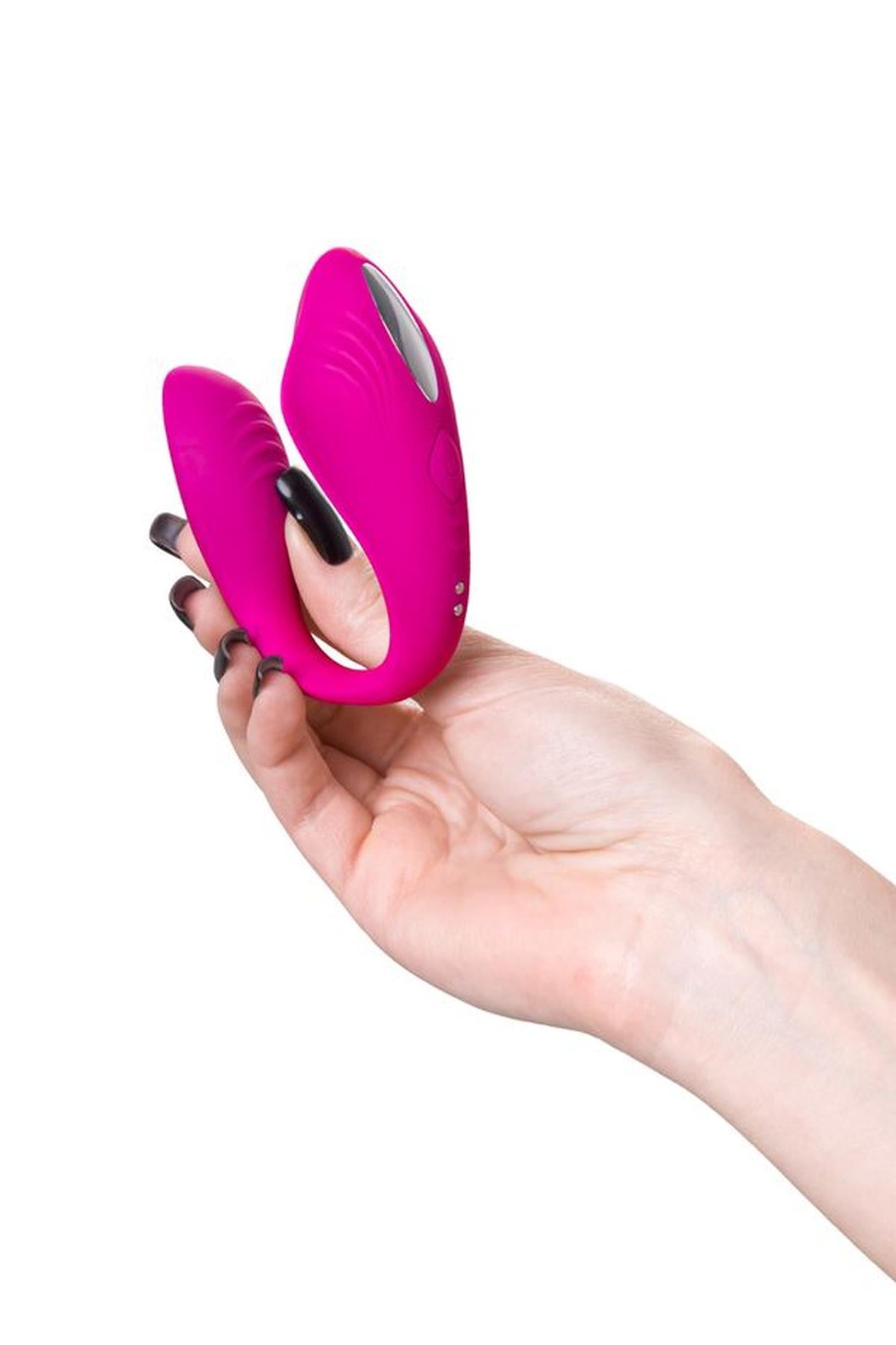 Vibrator dublu Cobrum A Toys din silicon roz 9,6 cm