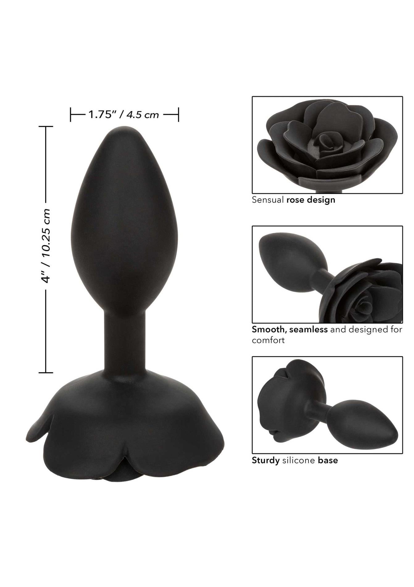 Dop anal din silicon Calexotics Forbidden Rose, mare, negru