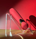 Vibrator USB drăguț din silicon roșu de 10 cm, seria B