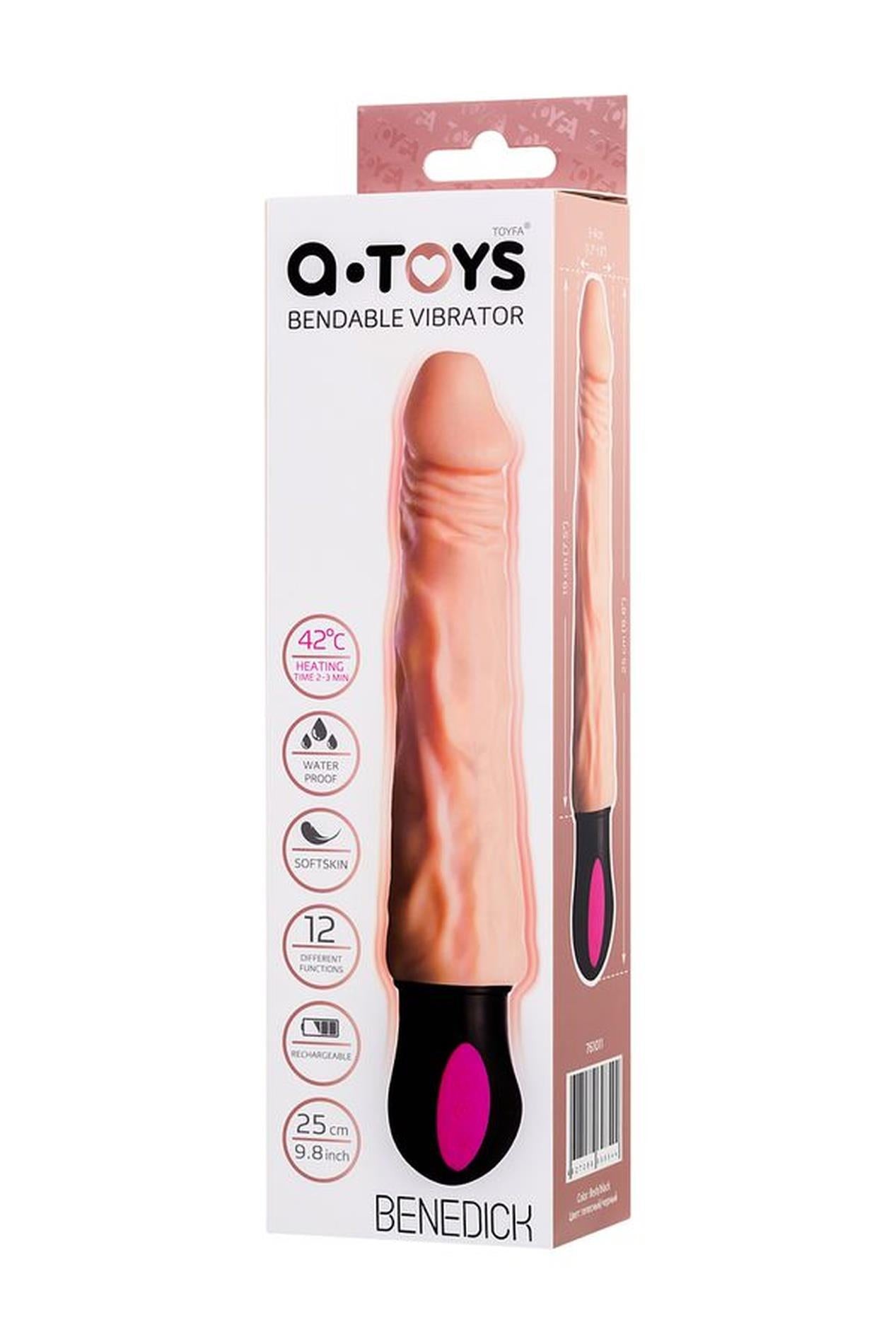 Vibrator încălzitor flexibil A-Toys Benedick din TPE 19 cm
