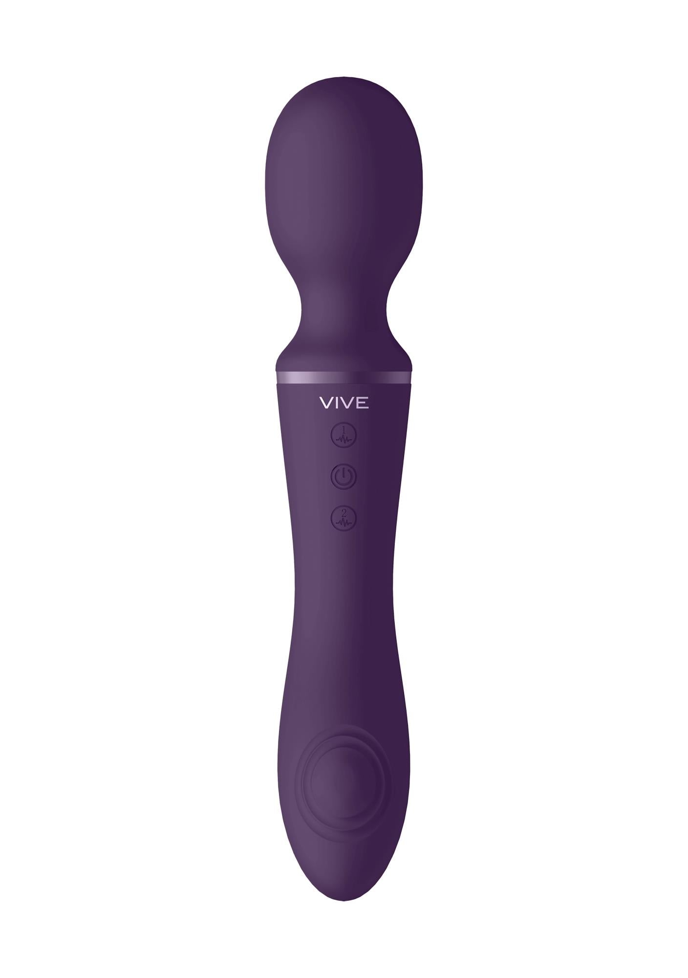 Vibrator cu baghetă din silicon Vive Enora, violet, USB, 22 cm
